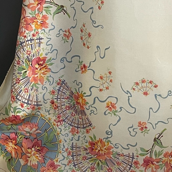 Vintage Liberty of London Floral Silk Scarf Large 26 In Very Good Condition - Picture 7 of 10